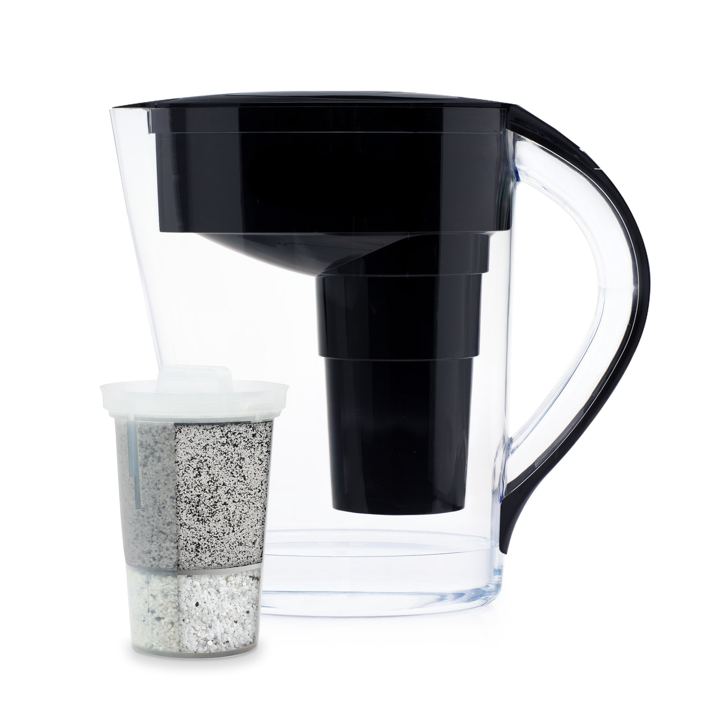 The Santevia black MINA jug with Fluoride Filter white#colour_black