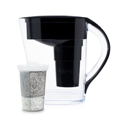 The Santevia black MINA jug with Fluoride Filter white#colour_black